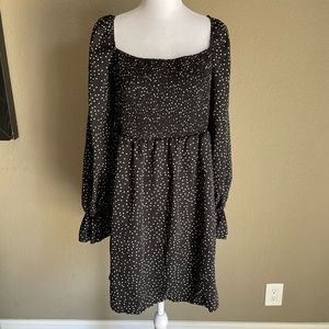 Milkmaid style polka dot dress